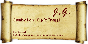 Jambrich Gyöngyi névjegykártya