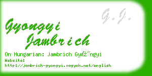 gyongyi jambrich business card